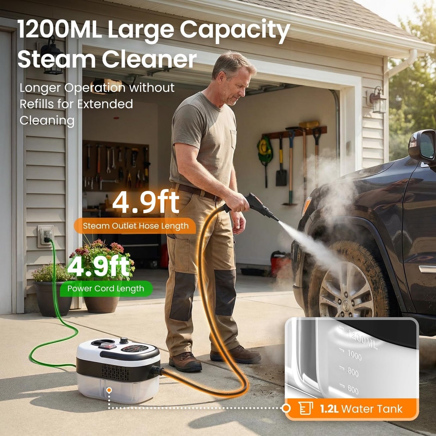 2500W Handheld Steam Cleaner for Home